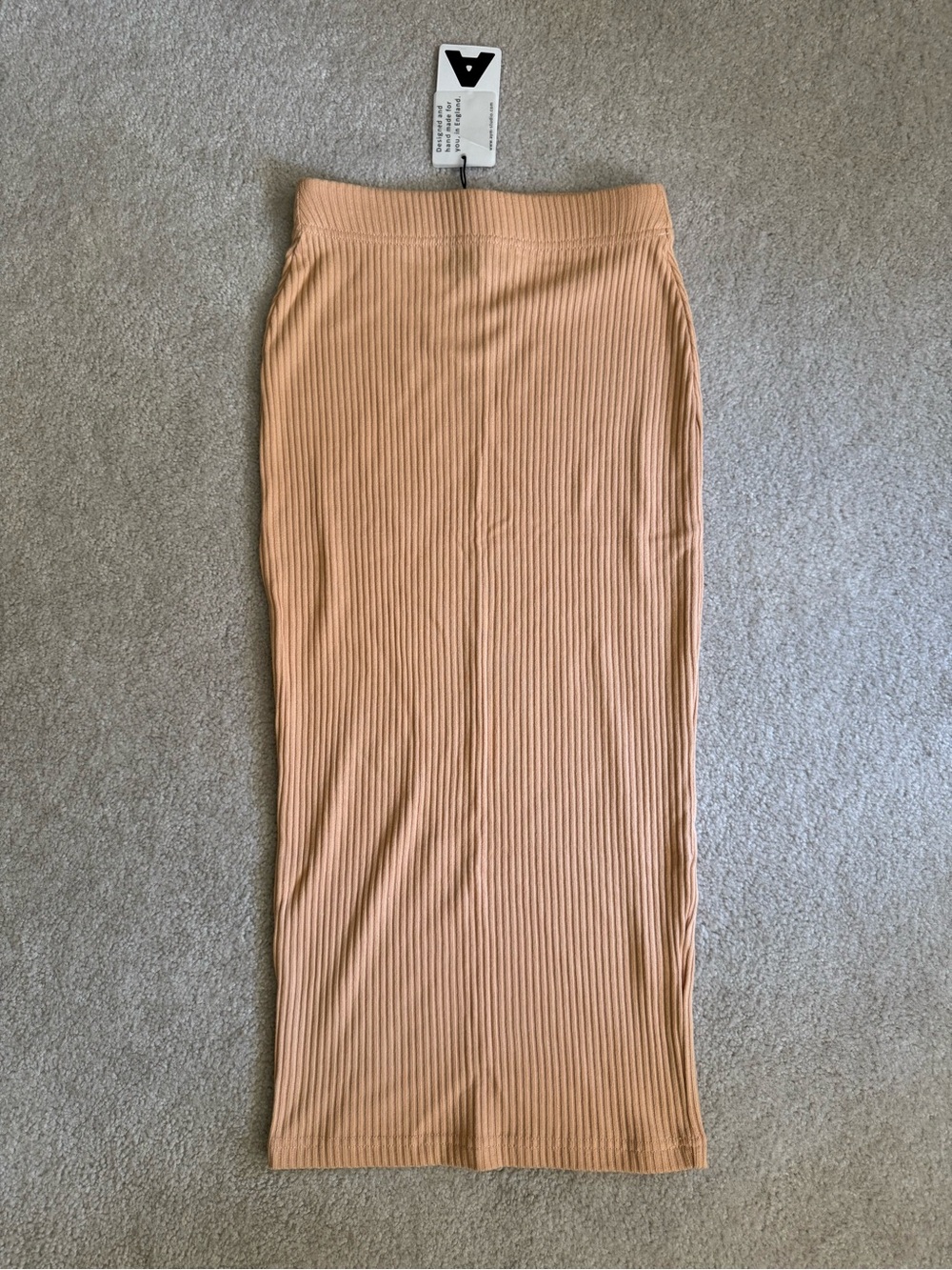 AYM Studio Ribbed Midi Skirt Beige/Blush